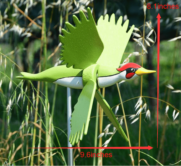 Handgefertigtes Windspiel Vogel-Windmühle | Gartendeko mit Edelstahl-Stab | Verschiedene Designs