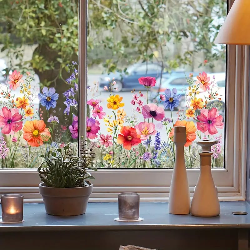 Blumenaufkleber für Fenster