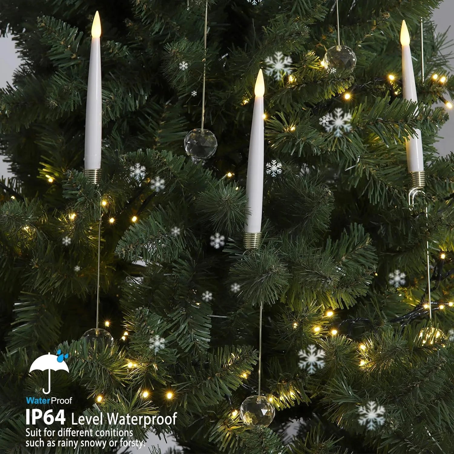 Weihnachtsbaum LED-Kerzen Set | 12 Stück mit Fernbedienung & Timer | Warmweißes Flackern | Flameless & sicher