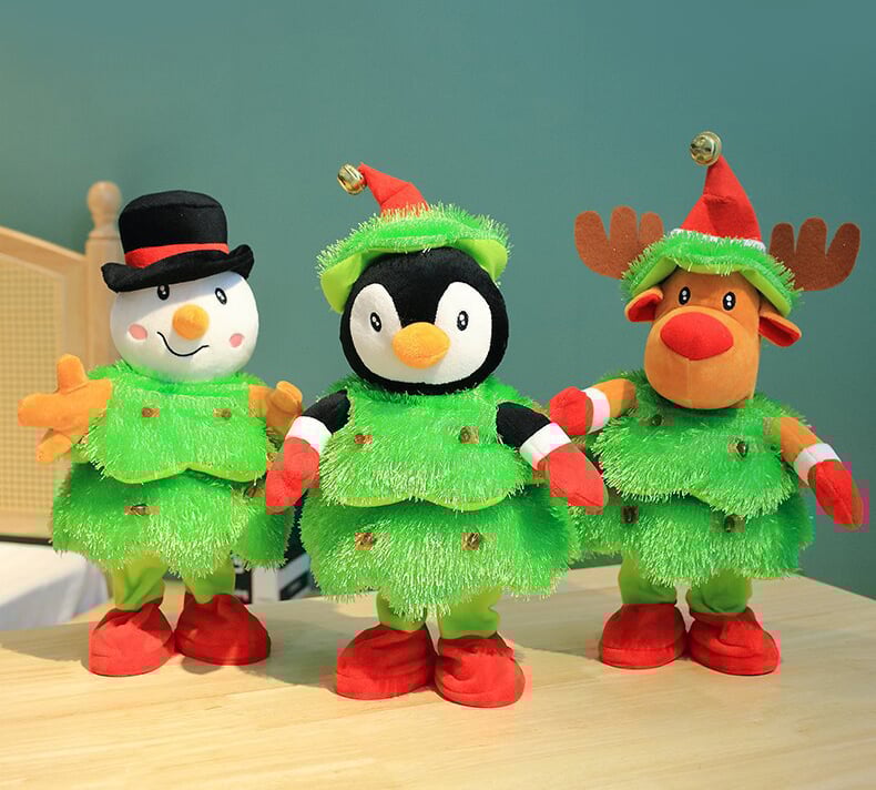 Weihnachts Deko Figur | Singend & Tanzend | Plüsch Geschenk für Kinder & Erwachsene