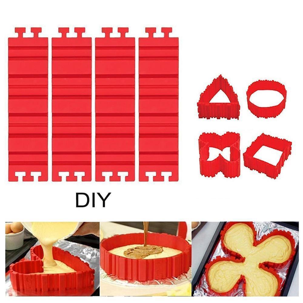 Silikon-Kuchenform BakeArt 4er-Set | Flexible Backform | Hitzebeständig & Antihaft | 230°C