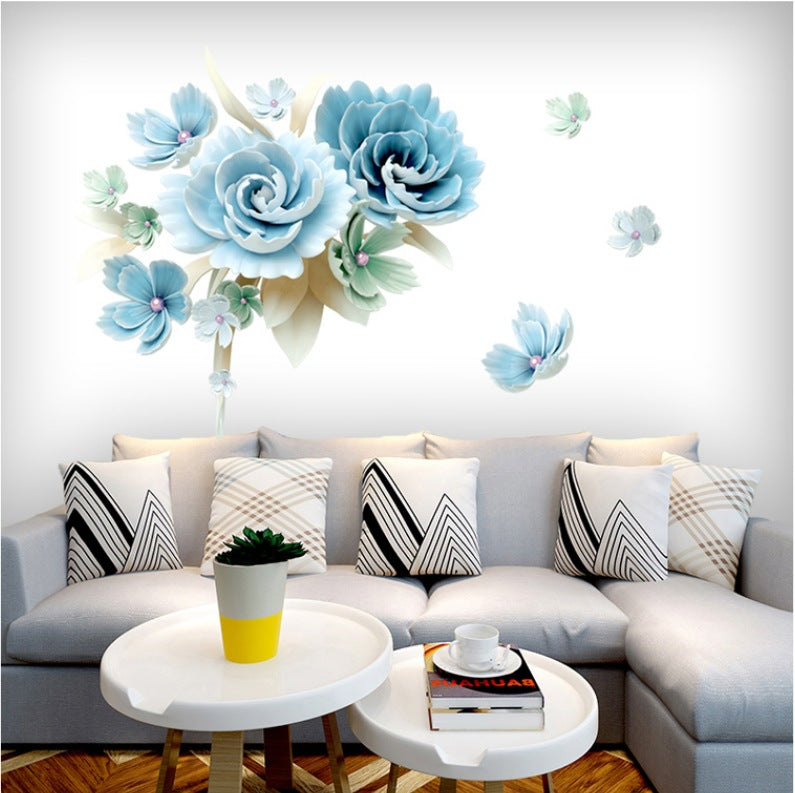 Blume Wanddekoration | Kreatives 3D-Wanddesign | Selbstklebend & Wiederverwendbar | PVC
