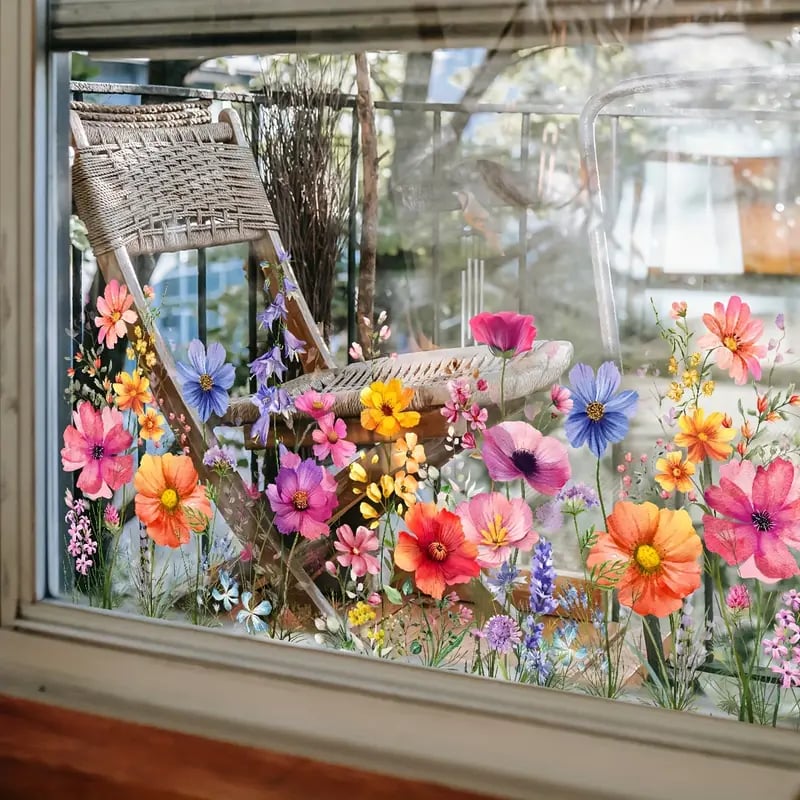 Blumenaufkleber für Fenster