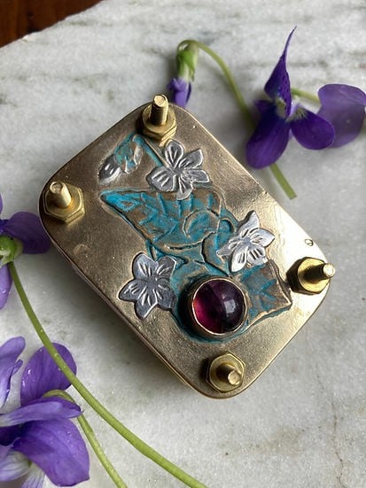 Mikro-Blumenpresse | Handgefertigt aus Silber & Messing | Inkl. 10 Blätter Herbarium-Papier