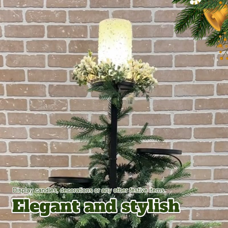 Weihnachtsbaum Topper Regal | 3-stufig | Schwarz | Metall