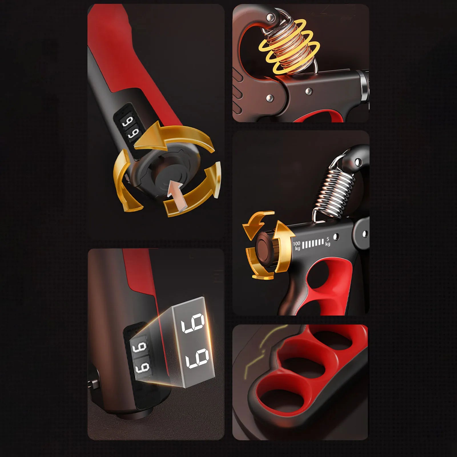 Handtrainer mit Zähler | Verstellbarer Widerstand | Griffkraft- & Unterarmtraining | Kompakt & Ergonomisch