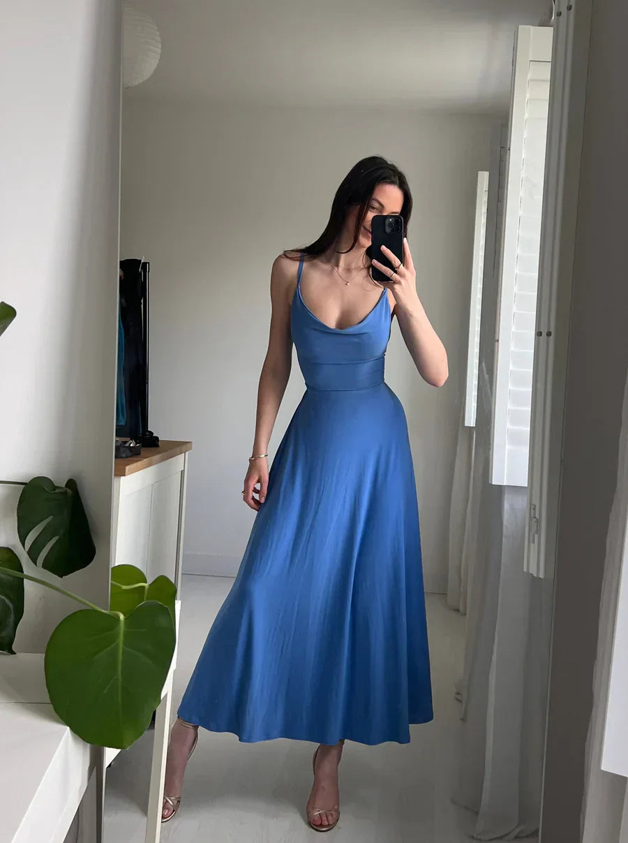 Damen Wendekleid Richelle | Drapierter Ausschnitt & Korsett-Schnürung | Blickdicht & Pflegeleicht