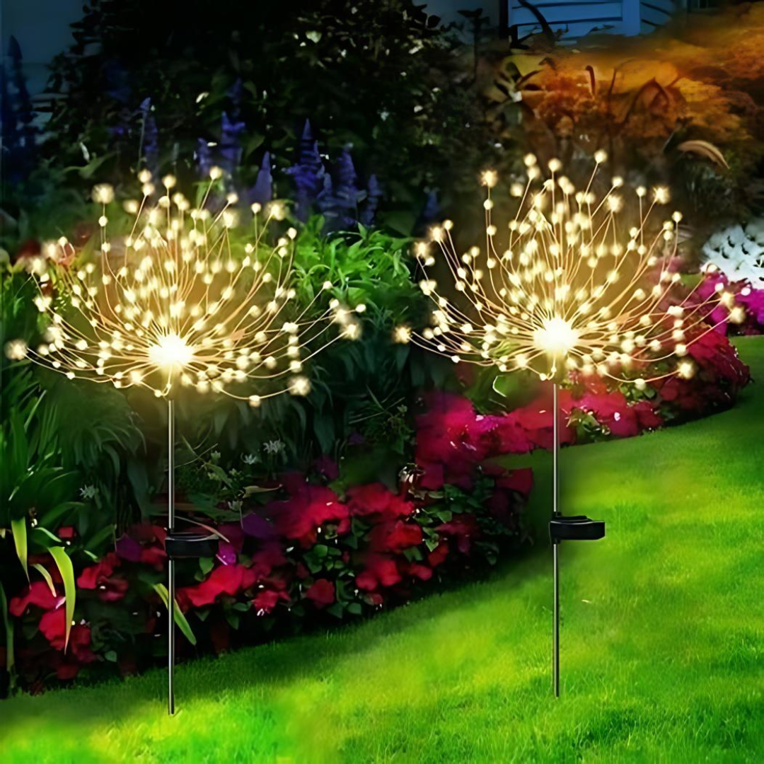 Solar Feuerwerk Lichterkette | 90 LEDs | IP65 wasserdicht | Warmweiß & Bunt | Garten & Terrasse