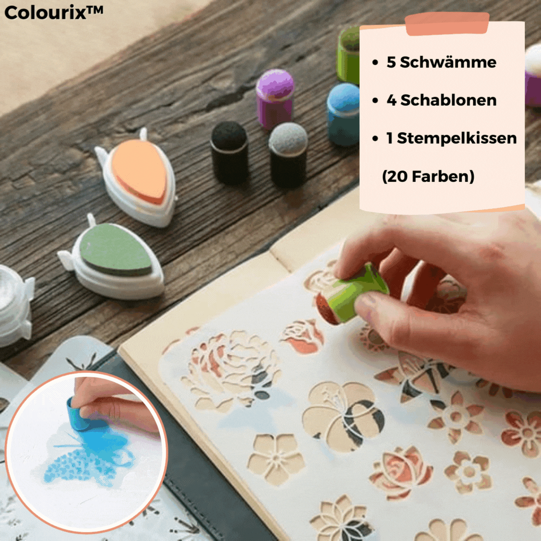DIY Schwamm-Finger-Mal-Set | 20 Farben | Kinderfreundlich & Wiederverwendbar
