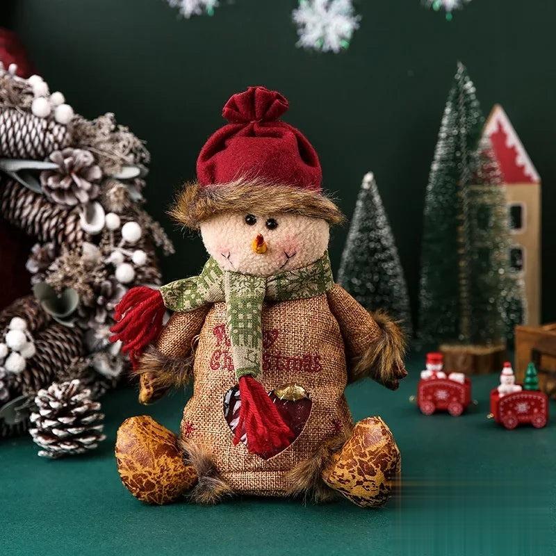 Weihnachtliche Geschenkbeutel | Wiederverwendbare Geschenkverpackung mit Santa & Schneemann Design