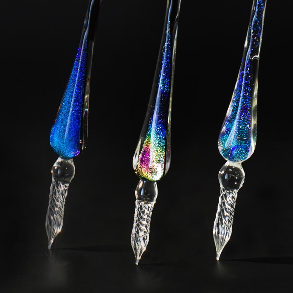 Crystaldip Glasmagie Stift | Handgefertigter Glasstift | Mit 12 Farboptionen | Künstlerisches Schreibset