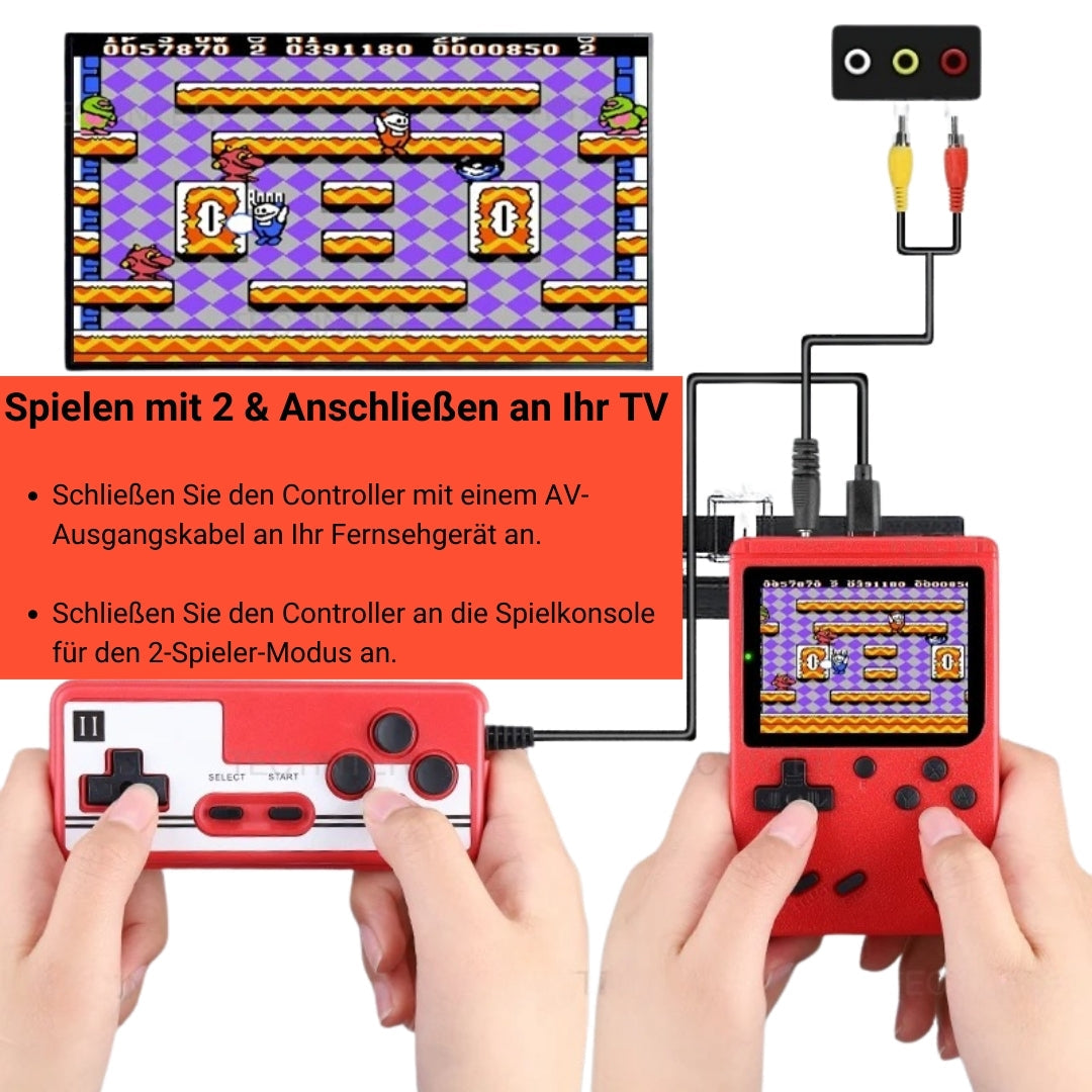 Retro Handgerät Spielkonsole | Klassische Arcade-Spiele | Tragbar & Kinderfreundlich