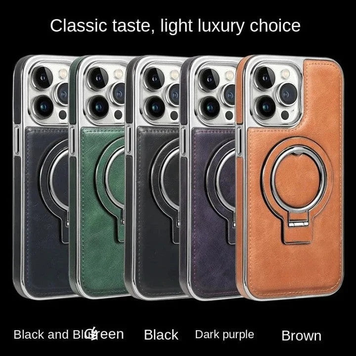 iPhone Hülle | Klassische Leder-Handyhülle mit Magnetfunktion | Standfunktion & Kamera-Schutz