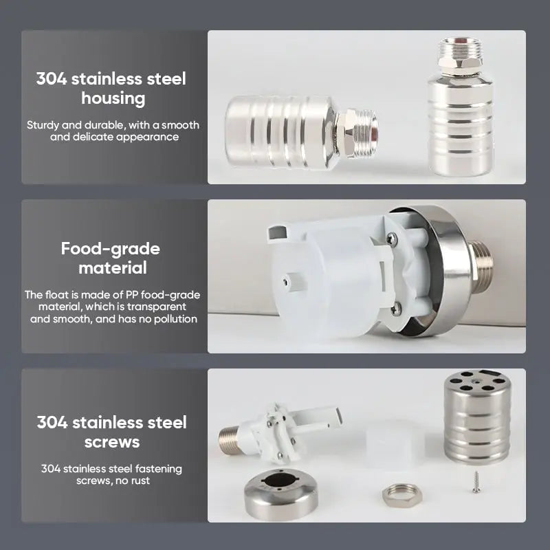 Mini Schwimmerventil Edelstahl | Automatische Wasserregulierung | Für Regentonnen & Wassertanks