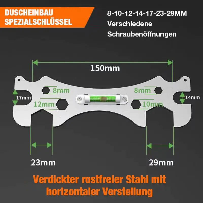 Multifunktionaler Winkelschlüssel | Edelstahl | Für Wasserhahnmuttern & enge Räume | Anti-Rutsch Design