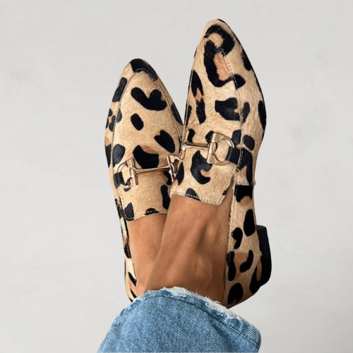 Damen Loafer | Auffälliger Print | Elegantes Metallelement | Bequemes Fußbett