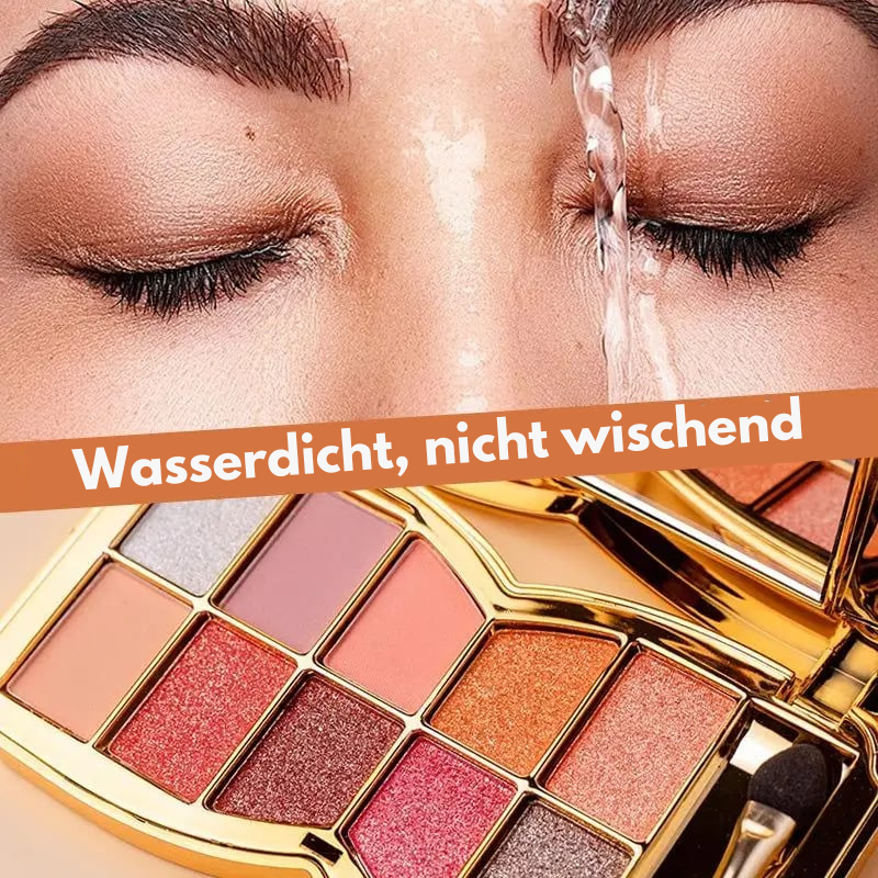 Lidschattenpalette ShimmerGlam Pro | 10 Farben mit Hochpigmentiertem Glitzer | Lang Haftend & Hautfreundlich