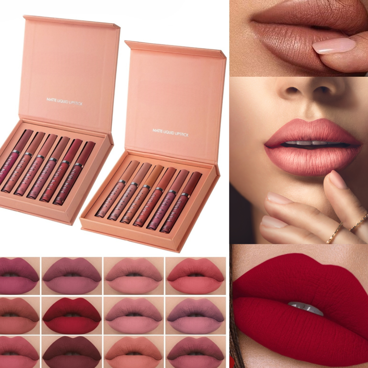 Lippenstift Set 6-teilig | Samtig-matt | Langanhaltend bis 12h | Mit Avocadoöl & Vitamin E