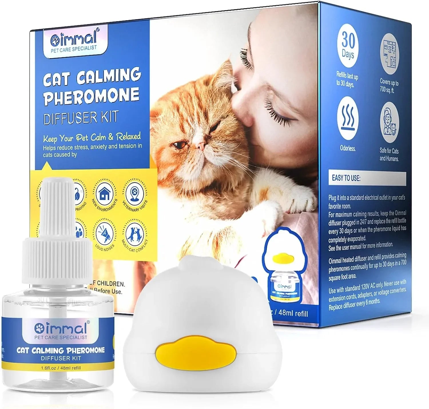 Beruhigungsset für Katzen | Pheromon-Therapie-Diffusor | Stressabbau & Anti-Sprüh-System