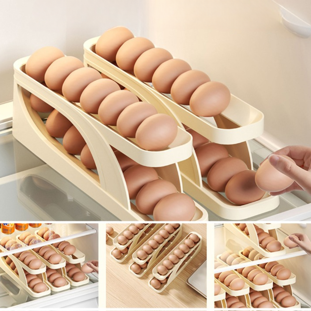 Automatisch rollendes Eierregal