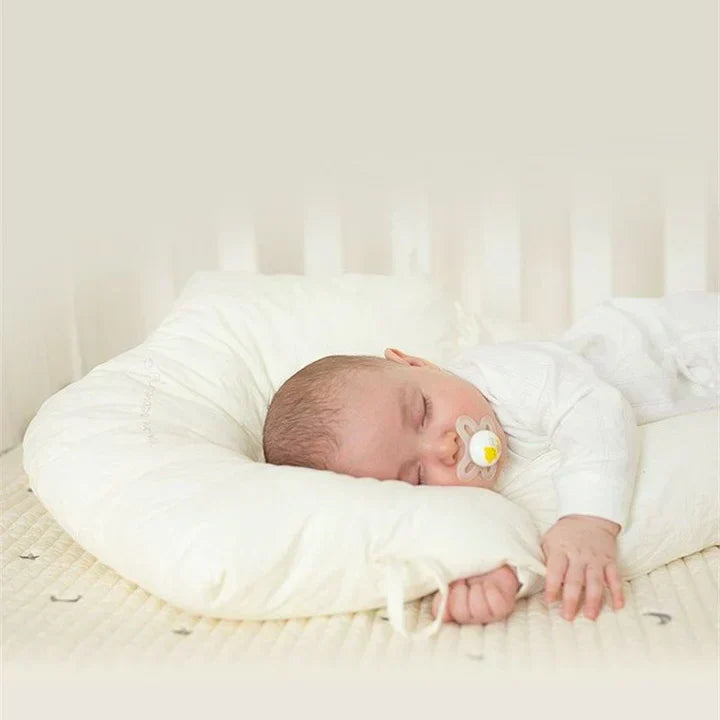 U-förmiges Babykissen | Ergonomische Kopfstütze | Atmungsaktive Baumwolle | Verstellbares Design