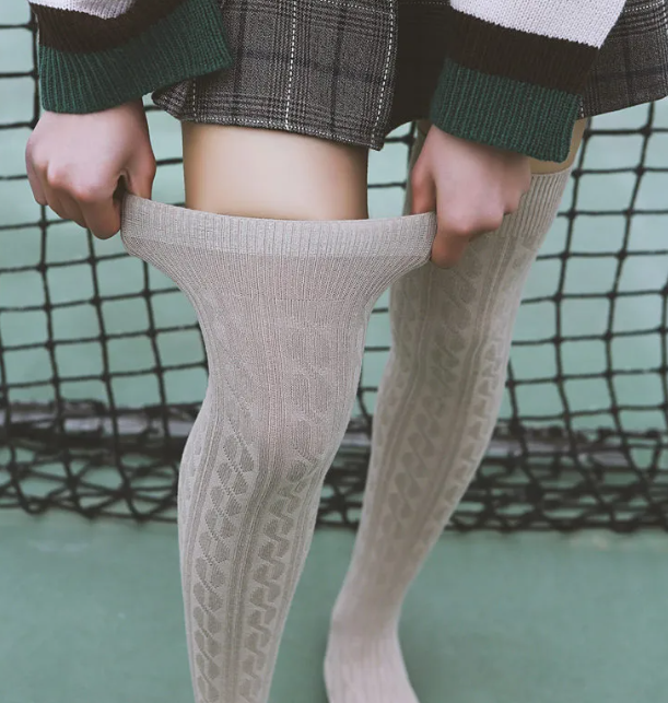 Damen Überknie Socken | Baumwollmix | Warm & Atmungsaktiv | Einheitsgröße | Für Herbst & Winter
