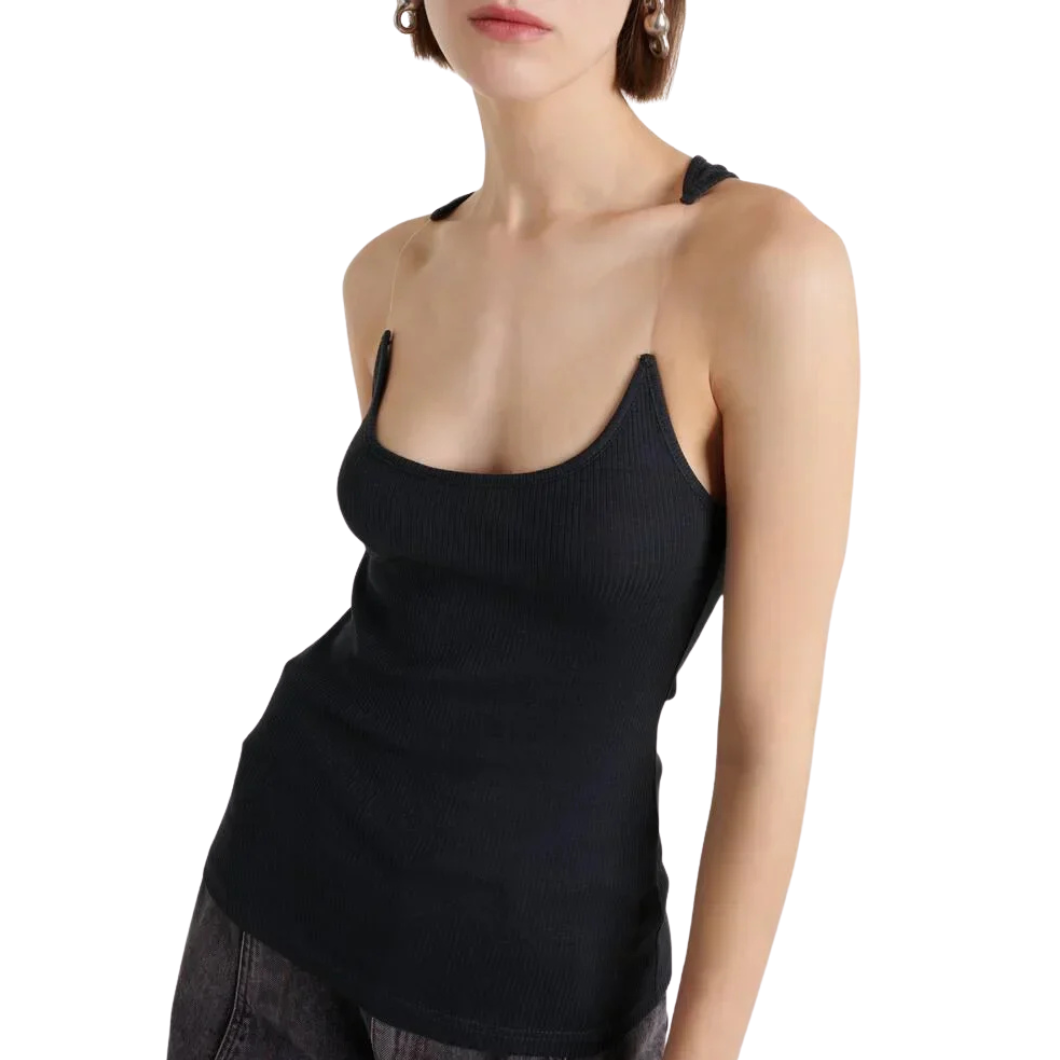 Damen Bandeau Top | Schulterfrei | Geripptes Baumwoll-Design | Figurbetont & Atmungsaktiv