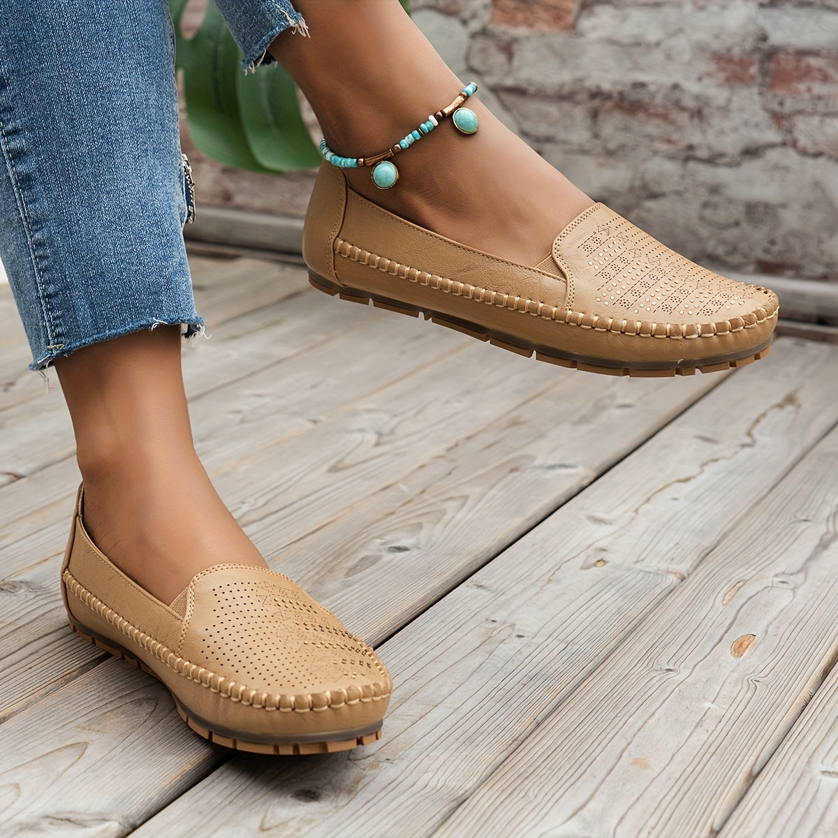 Vintellea™ – Elegante Damen Loafer mit Retro Perforation
