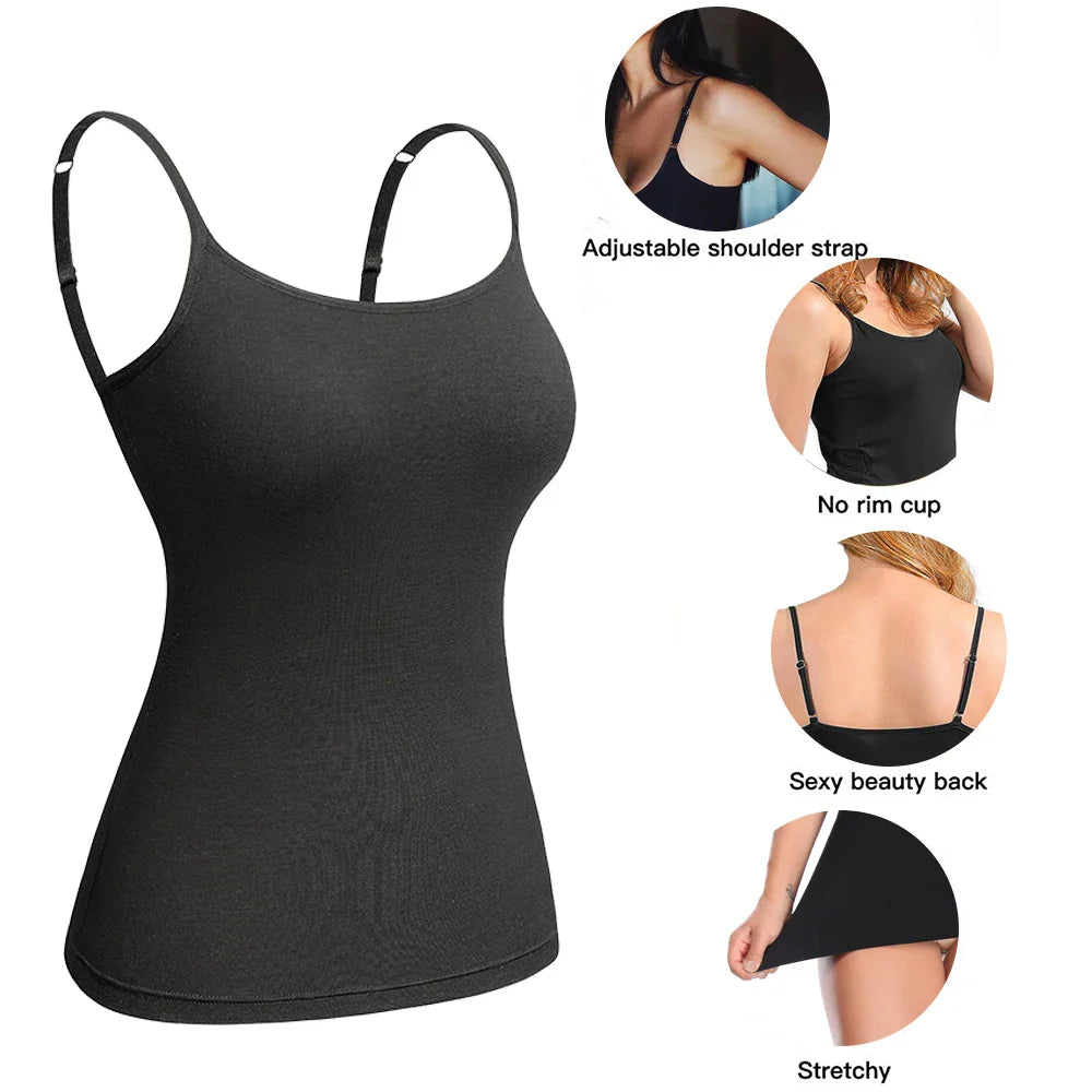 Damen 2-in-1 Top im 2er-Pack | Integrierter BH | Atmungsaktiver Träger-Style