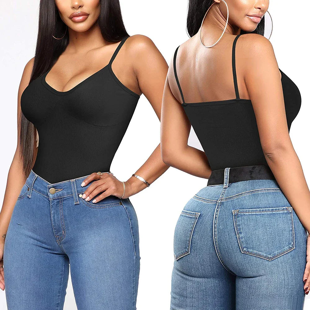 Damen 2-in-1 Top im 2er-Pack | Integrierter BH | Atmungsaktiver Träger-Style