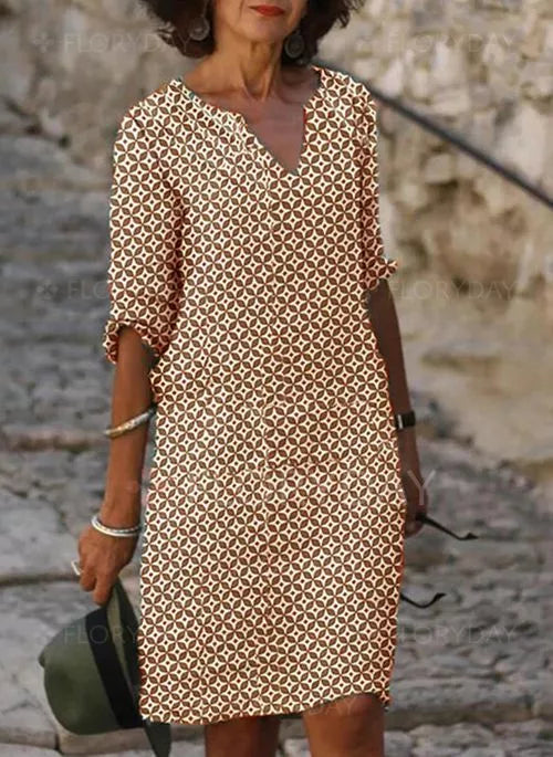 Hélène | Schicker Leichter Fluss Damen Midikleid