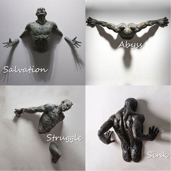 Wanddekoration Figuren | Harz-Skulpturen zum Aufhängen | Verschiedene Designs & Größen