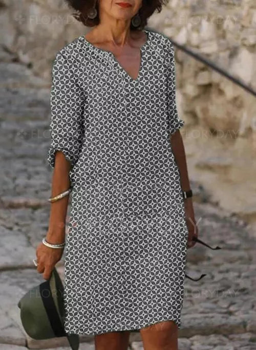 Hélène | Schicker Leichter Fluss Damen Midikleid