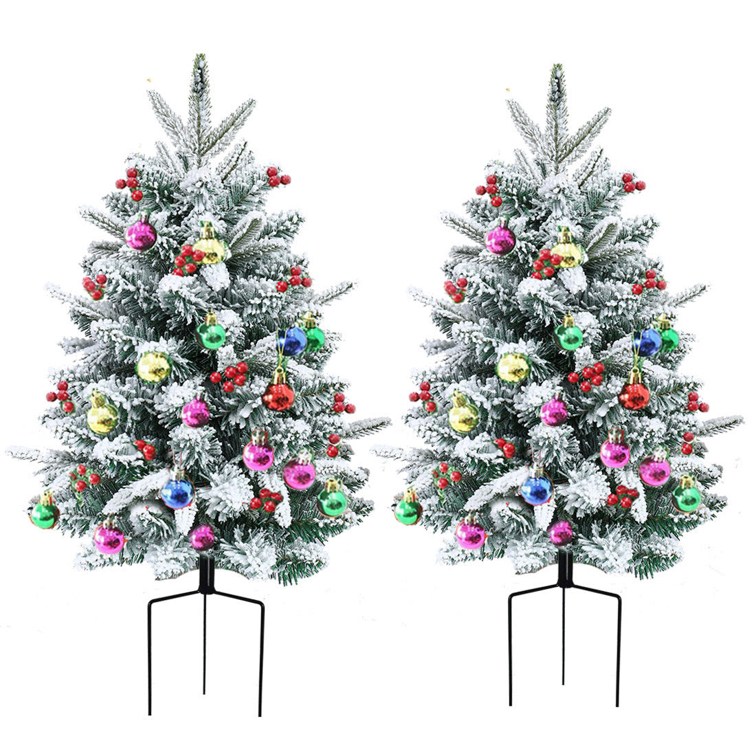 Weihnachtliche Urnen-Deko mit LED-Lichtern | Realistische Tannenzweige & Beeren | Innen- und Außenbereich