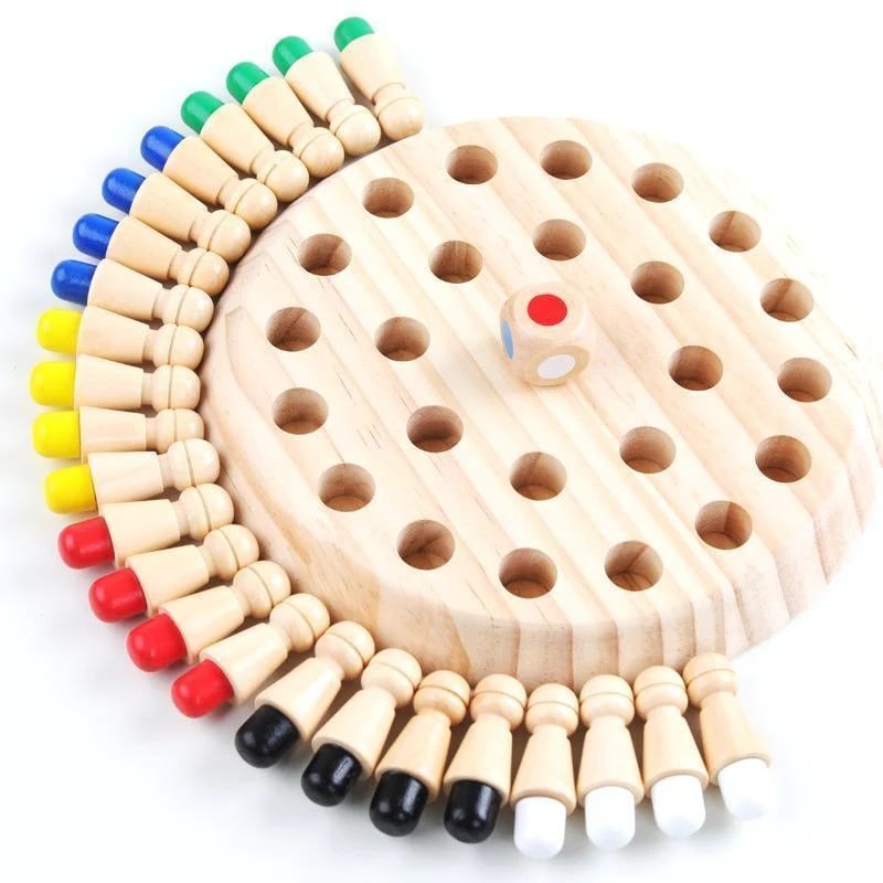 Holz Memory Schach | Montessori Farbspiel | Lernspielzeug für Kinder