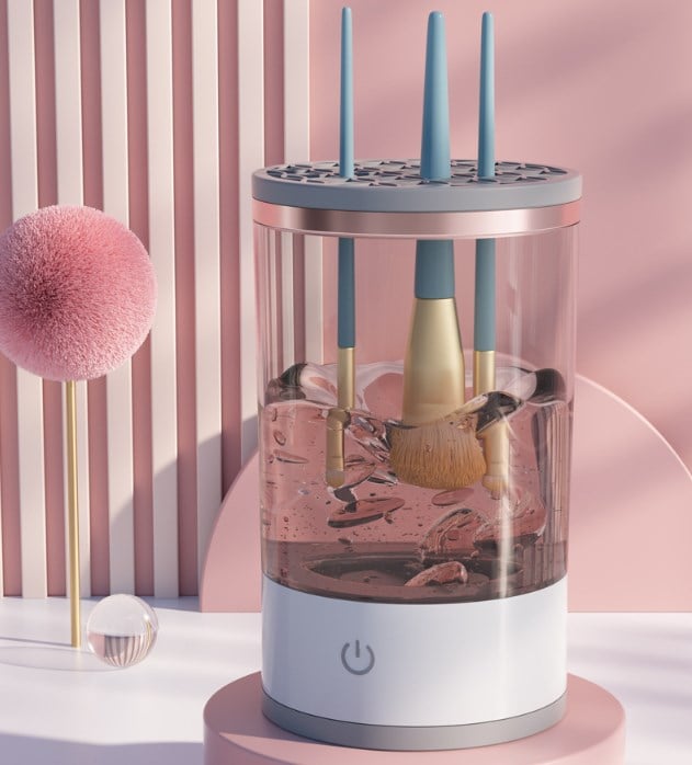 Elektrischer Make-up Pinselreiniger | 2-in-1 Reinigen & Trocknen | Hygienisch & Platzsparend