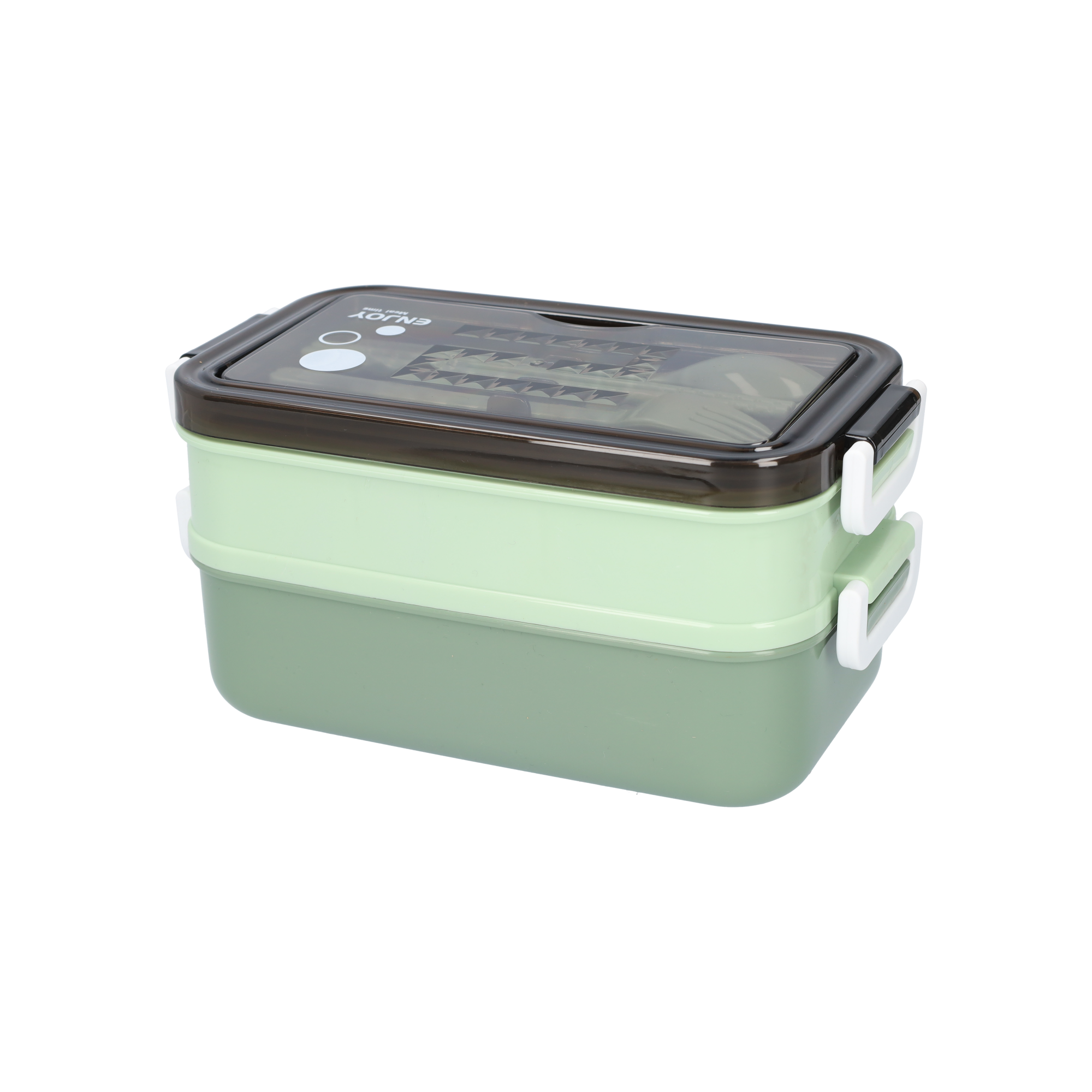 Lunchbox mit Suppenschale | Bento Box Grün | Auslaufsicher & BPA-frei | Mit Besteck & Fächern | Für Kinder & Erwachsene