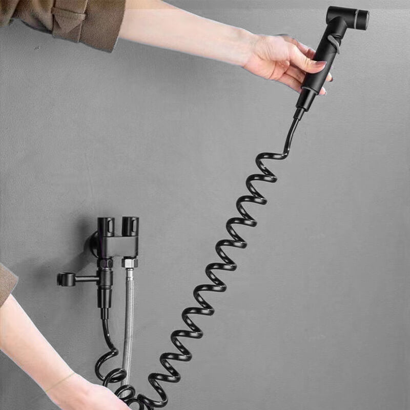 Doppel-Steuerventil | 1-in-2-out Wasserverteiler aus Messing | Unabhängige Absperrung | Matt Schwarz