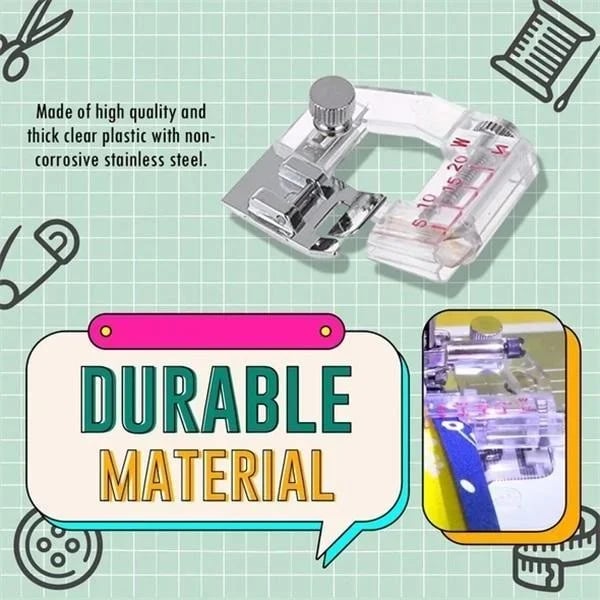 Verstellbarer Schrägbandfuß | Nähmaschinen-Zubehör | Präzises Kanten- & Saumnähen