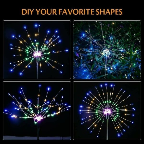 Solar Feuerwerk Lichterkette | 90 LEDs | IP65 wasserdicht | Warmweiß & Bunt | Garten & Terrasse