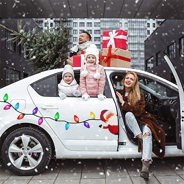 Weihnachts-Magnet Deko | Reflektierende Glühbirnen-Magnete | Für Auto, Kühlschrank & Metallflächen