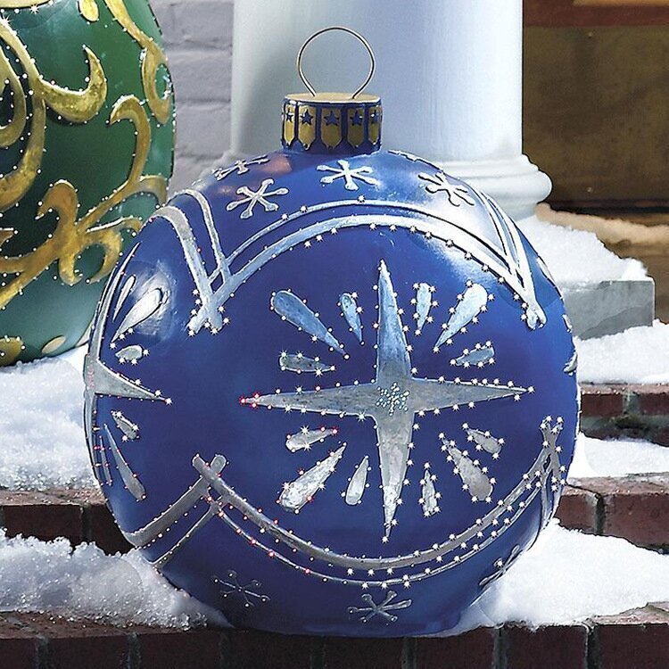 Weihnachts Deko Kugeln aufblasbar | PVC Outdoor Kugeln | Wetterfest & Wiederverwendbar | Verschiedene Designs