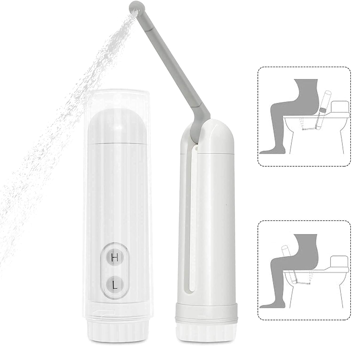 Elektrisches Reisebidet | Tragbar & Batteriebetrieben | 2 Wasserdruckstufen | 140 ml Tank