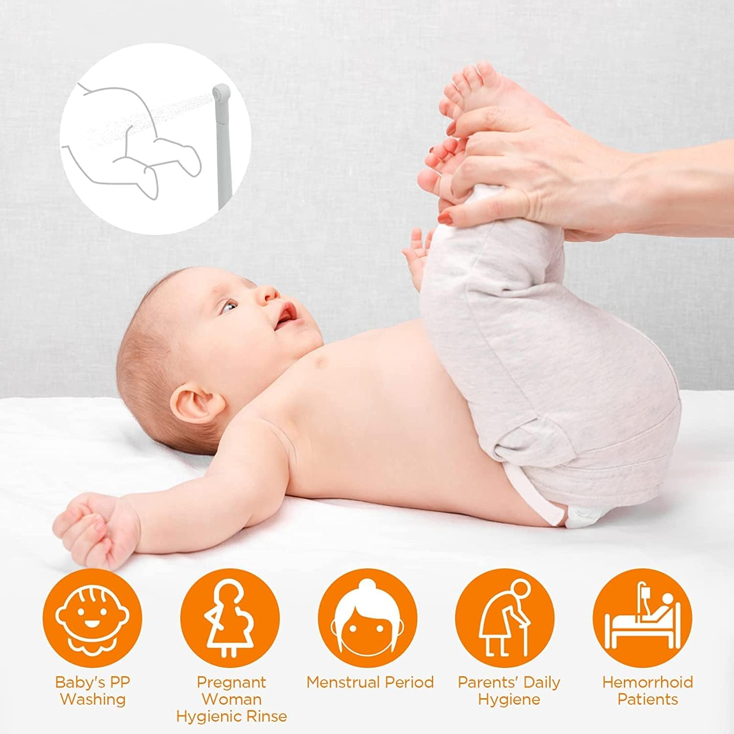 Elektrisches Reisebidet | Tragbar & Batteriebetrieben | 2 Wasserdruckstufen | 140 ml Tank