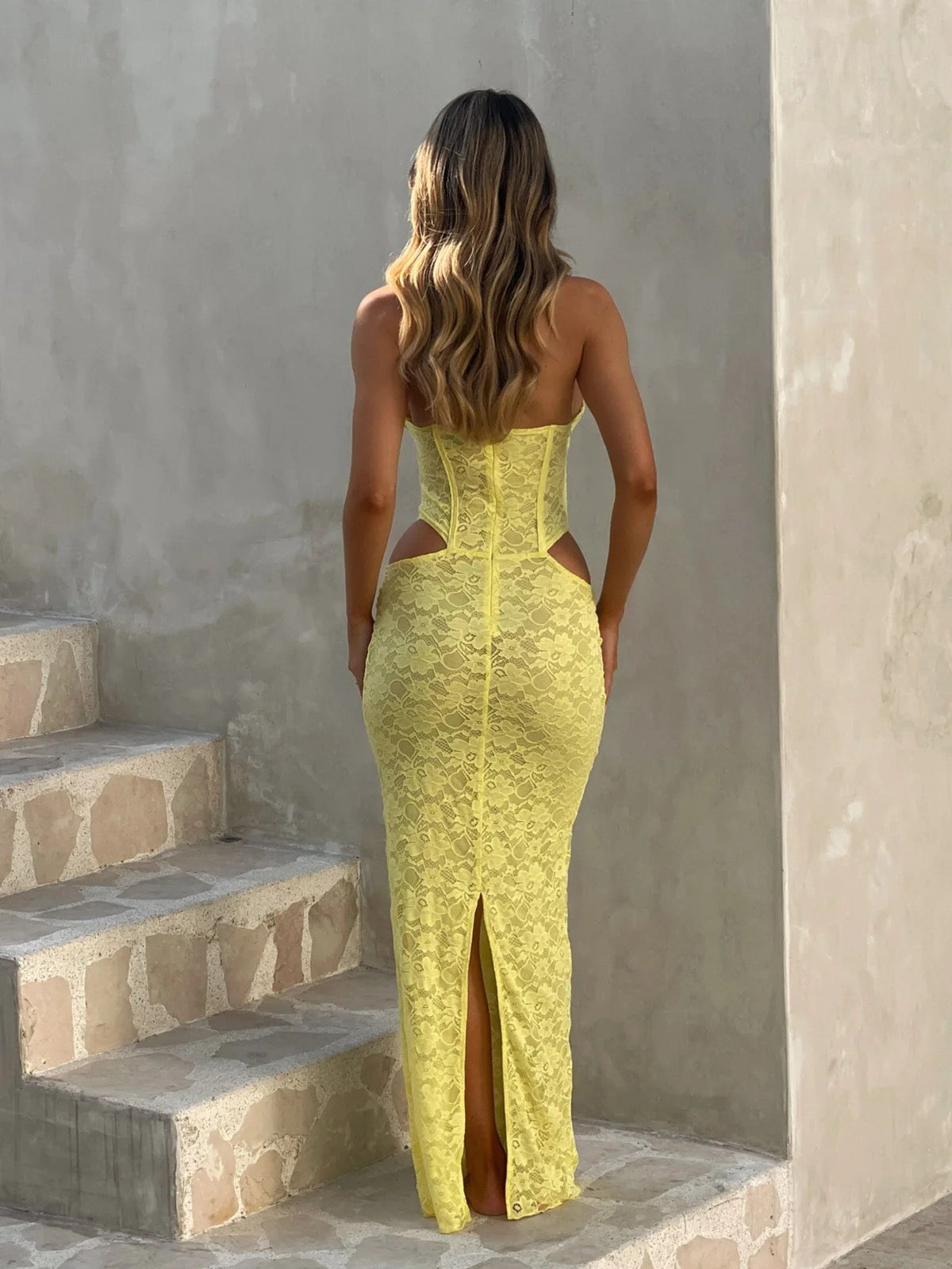 Damen Maxikleid | Korsett-Design & Spitzendetails | Figurbetont & Elegant | Für Abend & Event
