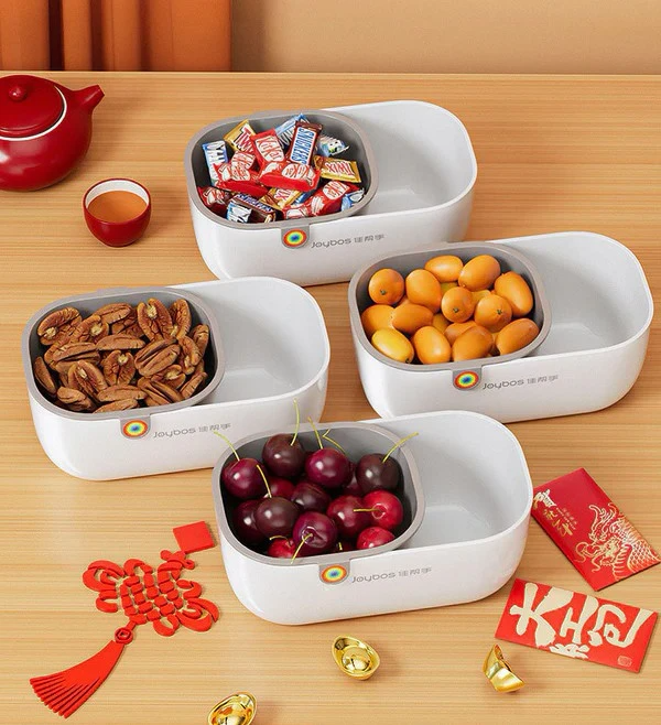 Snackschale mit Abfallfach | 2-stufiges Design | Sauberes Snacking | Spülmaschinenfest