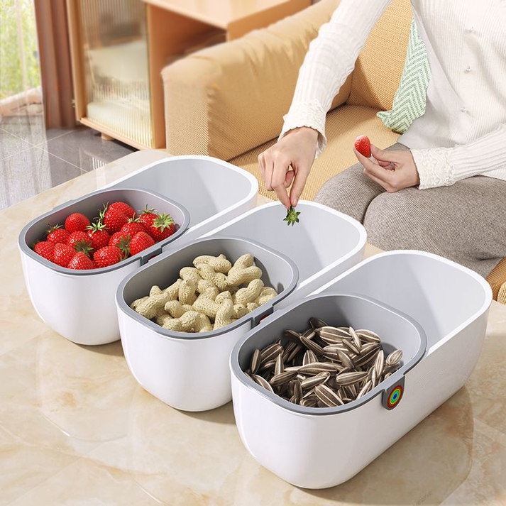 Snackschale mit Abfallfach | 2-stufiges Design | Sauberes Snacking | Spülmaschinenfest