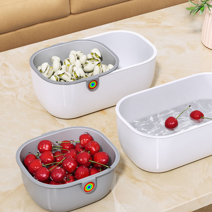 Snackschale mit Abfallfach | 2-stufiges Design | Sauberes Snacking | Spülmaschinenfest
