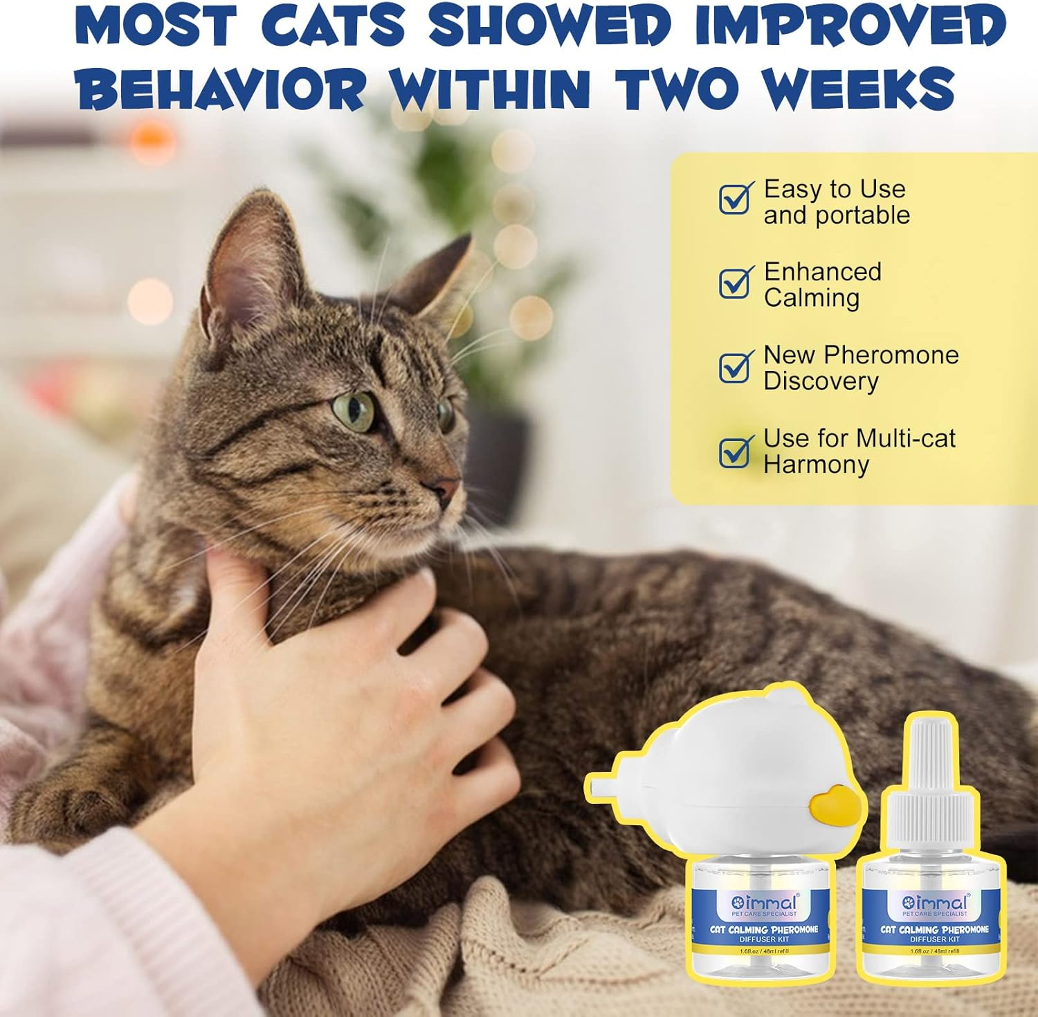Beruhigungsset für Katzen | Pheromon-Therapie-Diffusor | Stressabbau & Anti-Sprüh-System