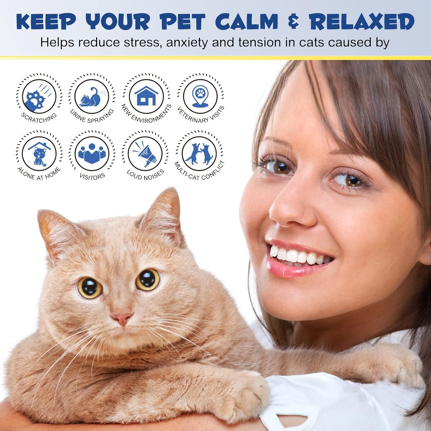 Beruhigungsset für Katzen | Pheromon-Therapie-Diffusor | Stressabbau & Anti-Sprüh-System